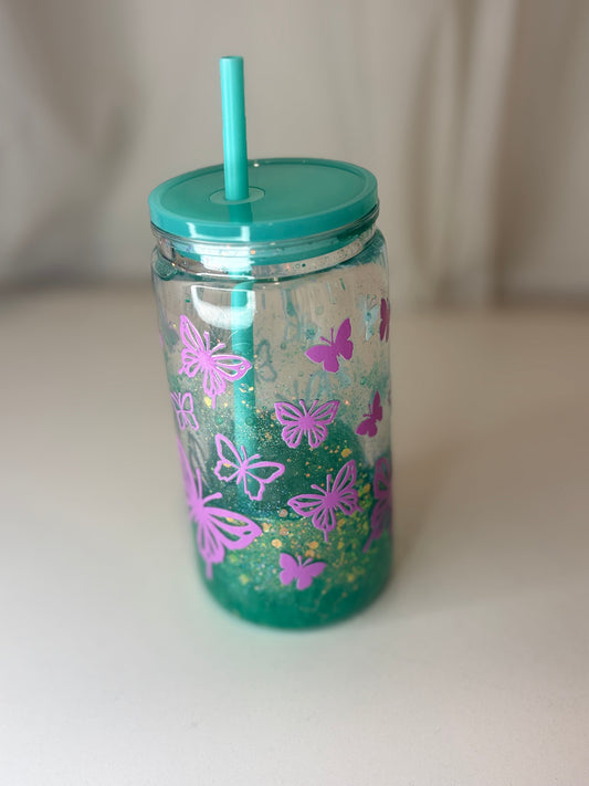 Pre designed 16oz snow globe tumbler
