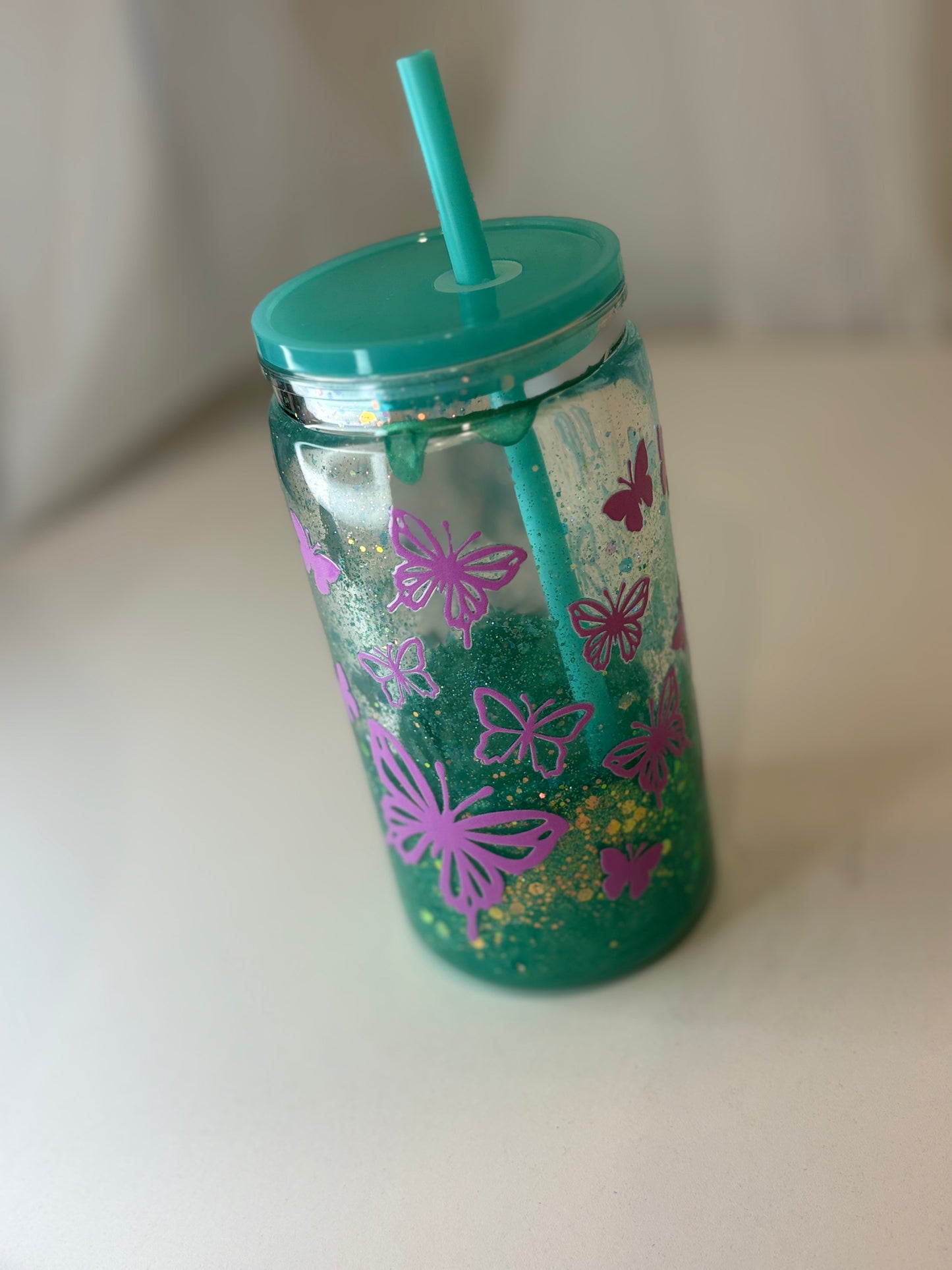16oz Acrylic Snow Globe Tumbers